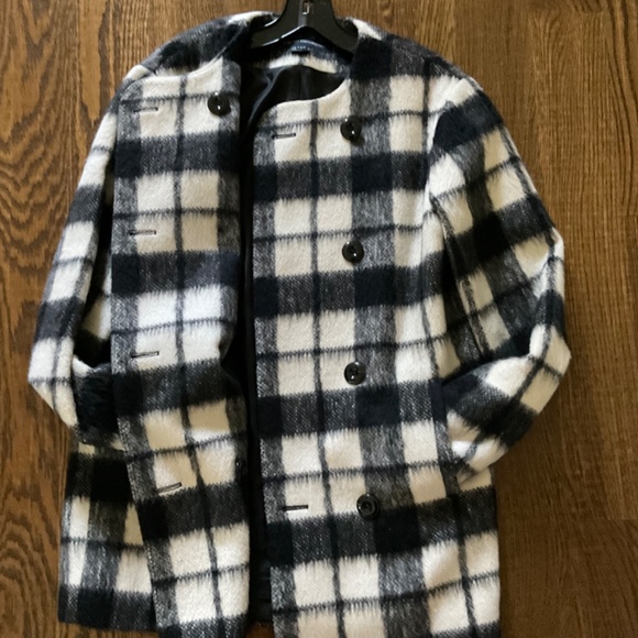 French Connection Oversize Plaid Wool Coat - Size 4 - Picture 10 of 10